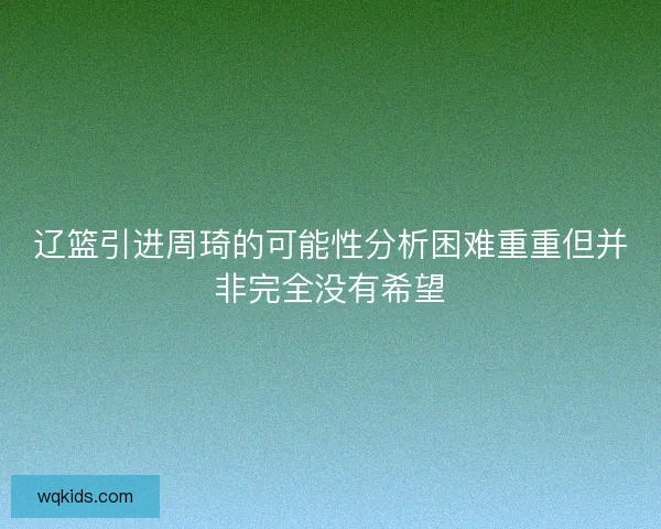 辽篮引进周琦的可能性分析困难重重但并非完全没有希望