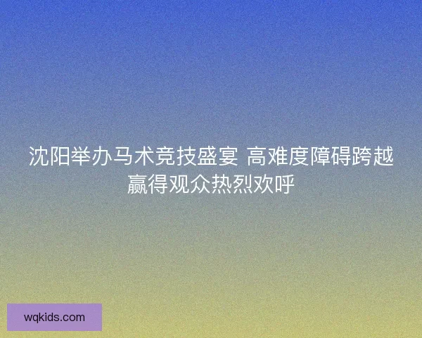 沈阳举办马术竞技盛宴 高难度障碍跨越赢得观众热烈欢呼